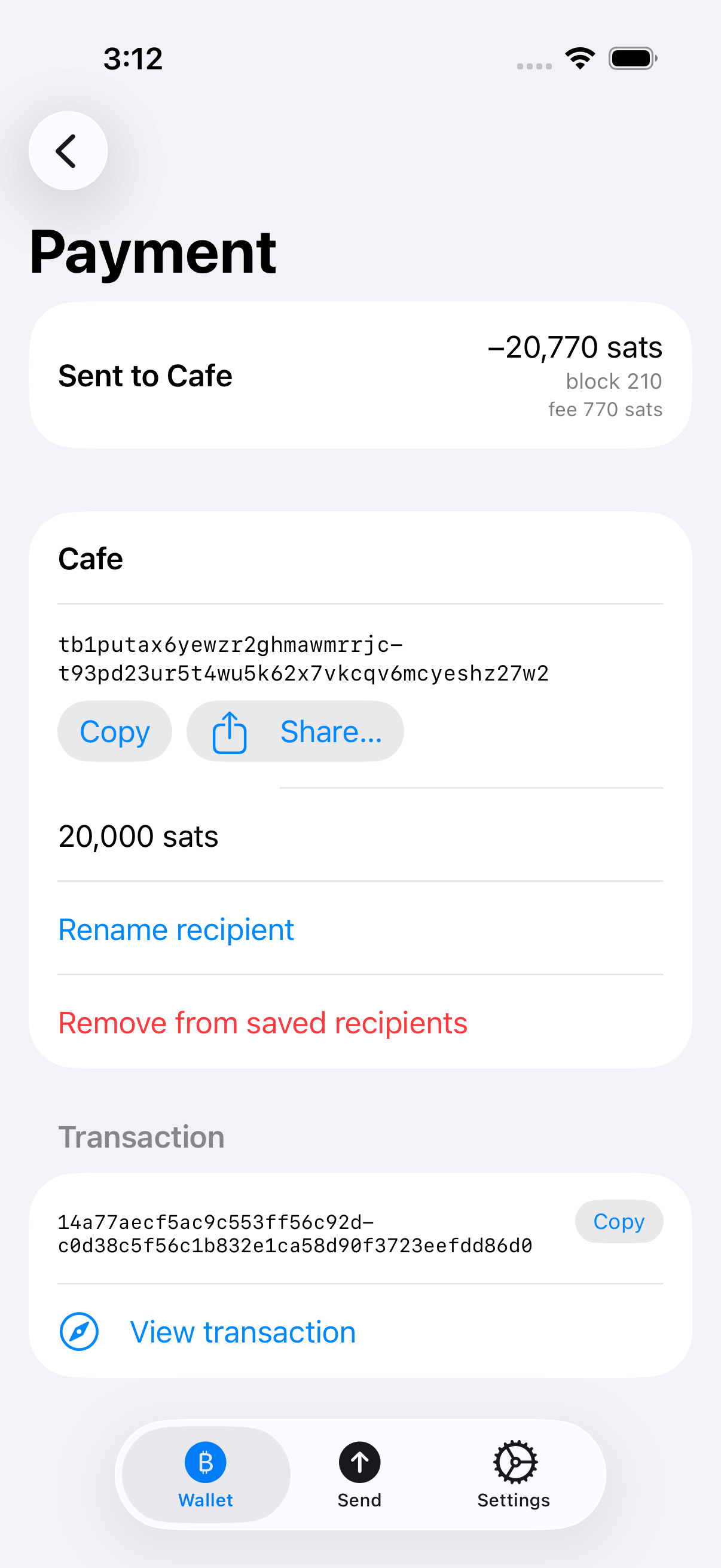 Winnow: Pay someone again.